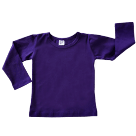 Dark Purple Long Sleeve Basic Top
