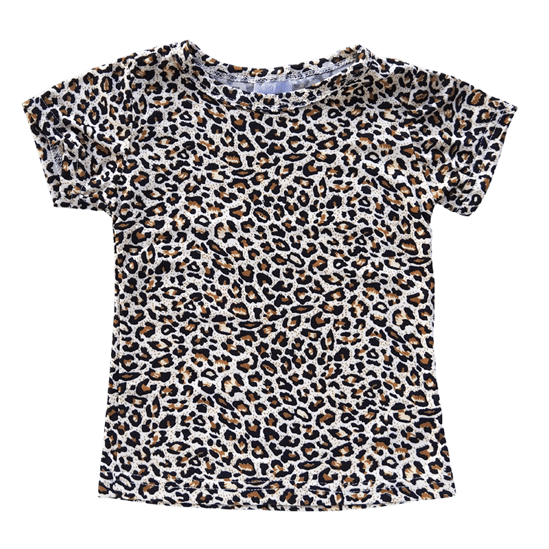 Faux Leopard Print Basic Tee - Blankish
