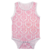 Light Pink Damask Pattern Sleeveless Bodysuit