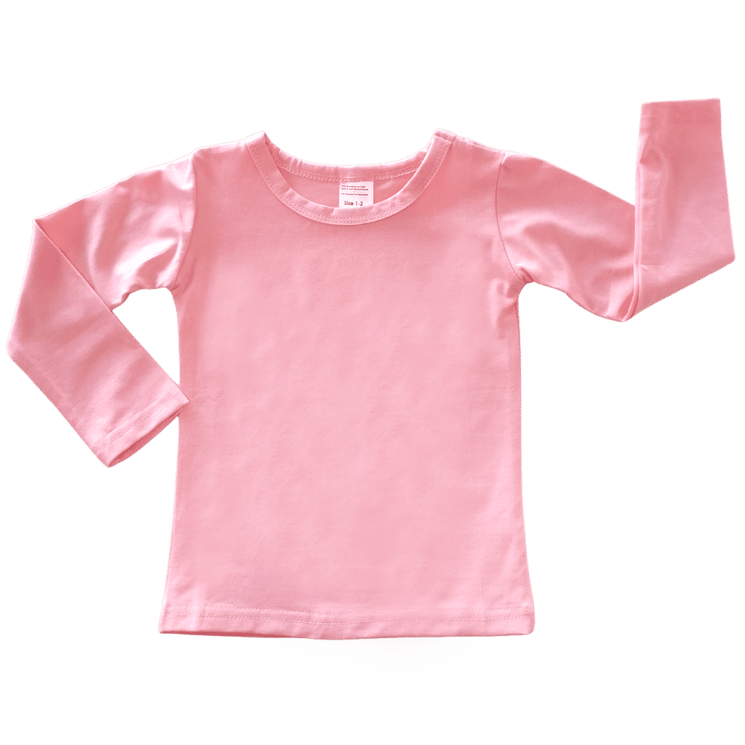 Peachy Pink Long Sleeve Basic Top - Blankish