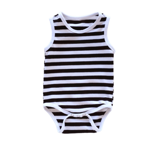 Black Stripe Sleeveless Bodysuit / Onesie