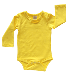Bright Yellow Long Sleeve Basic Bodysuit / Onesie