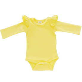 butter-yellow-Long Sleeve fluttesuit