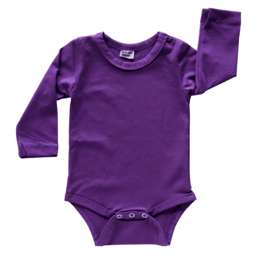 Dark Purple Long Sleeve Basic Bodysuit / Onesie