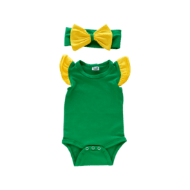 Green & Gold Basic Sleeveless Fluttersuit / Onesie