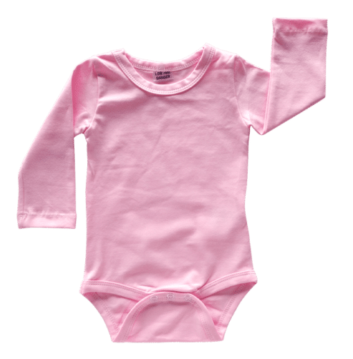 Icy Pink Long Sleeve Basic Bodysuit / Onesie