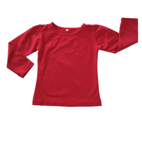 Red Long Sleeve Basic Top
