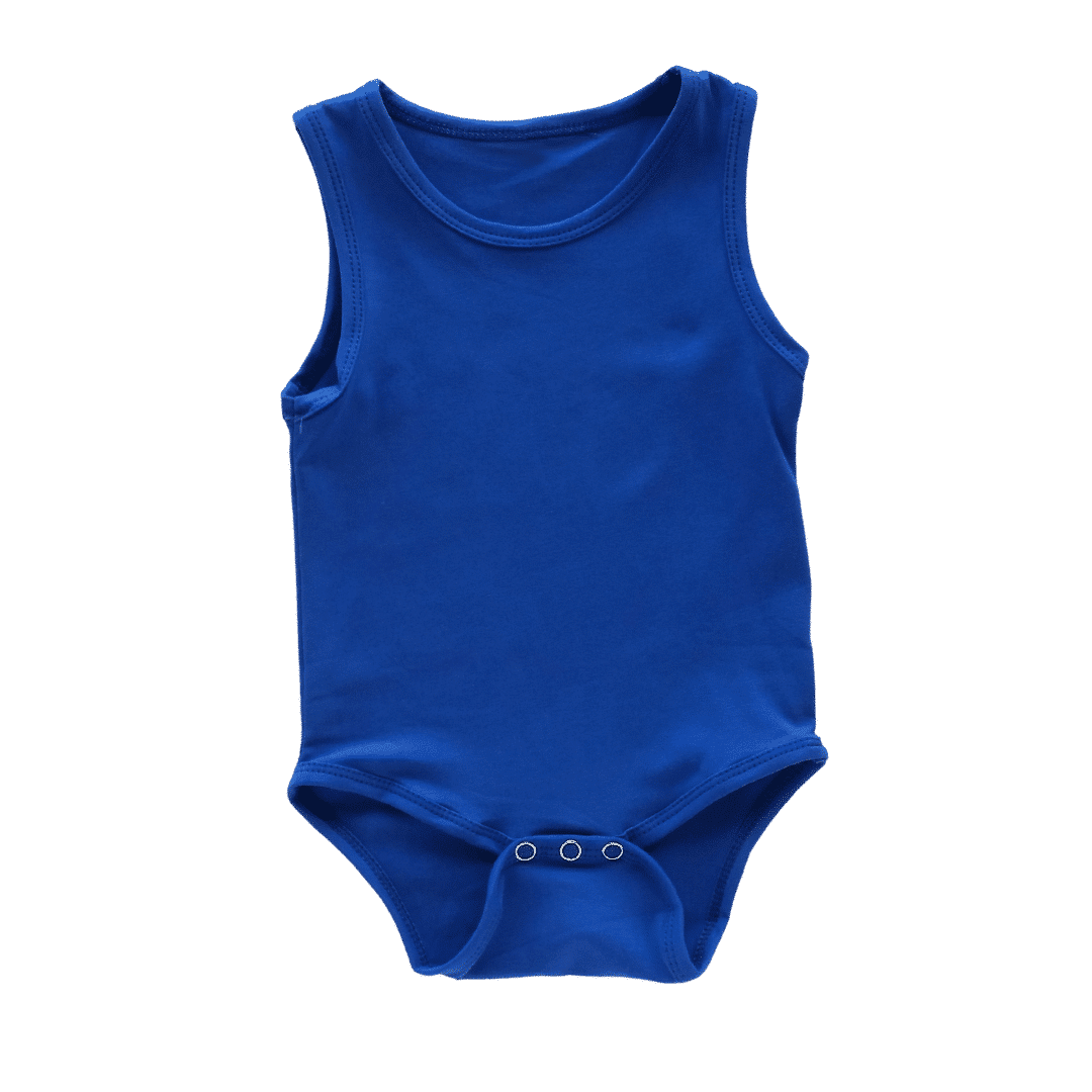 Royal Blue Sleeveless Basic Bodysuit - Blankish