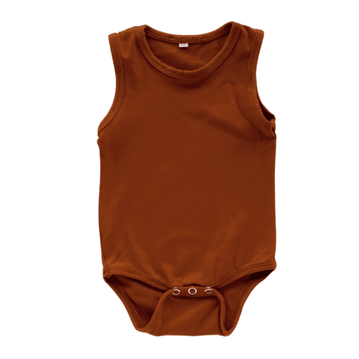 Ssaddle Brown Sleeveless Bodysuit