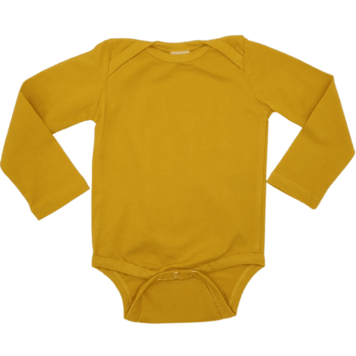 Mustard Long Sleeve Envelope Bodysuit1